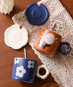 Tasse de style peinture à l'huile rétro, design unique et élégant, tasse à café de bureau peinte à la main, tasse à lait au design de niche - Product Image 6