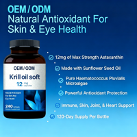 Suppléments d'astaxanthine de qualité supérieure OEM/ODM, astaxanthine issue de microalgues, soutien pour les yeux, la peau et les articulations