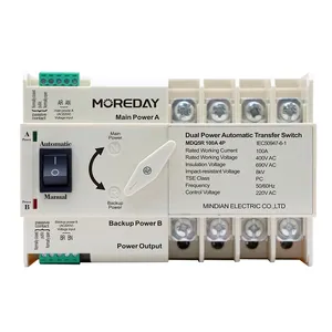 Moreday 2P 3P 4P AC 220V 63A 100A 125A Dual Power Automatic Transfer Switch ATS For Solar Inverter