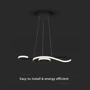 โคมไฟเพดาน LED ดีไซน์ทันสมัย 18W 2260lm แสงวอร์มไวท์ ยาว 700 มม. สีดำ 3000K 4000K SKU-8020 ทรงวงกลมเกลียว กำลังไฟ 60W - Product Image 6