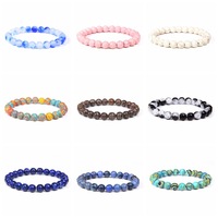 Pulsera Elástica de Cuentas de Semillas de 8 mm con Piedras Preciosas Semipreciosas Naturales para Sanación con Cristales, Protección Energética, Equilibrio de Chakras, Regalo, Venta al por Mayor