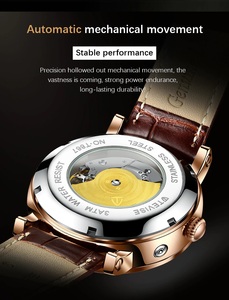 2023 Business Waterproof Mens Mechanical Watches Leather Watch for Men Moon Phase <strong>Automatic</strong> <strong>Wristwatch</strong> - Product Image 5