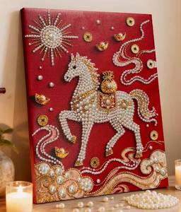Kit de peinture 5D en diamants dorés XIXI DIY en acrylique, peint à la main, sur le thème des animaux, pour la décoration de la maison, encadré - Product Image 6