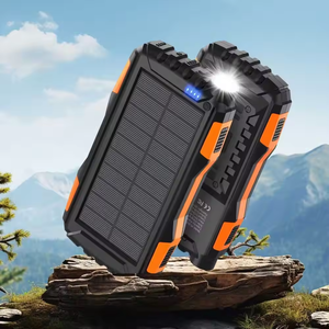 Xách tay 20000mAh năng lượng mặt trời ngân hàng điện LED Đèn Pin Kép cổng <span class=keywords><strong>USB</strong></span> QC 3.0 sạc nhanh cho tất cả các điện thoại di động - Product Image 1