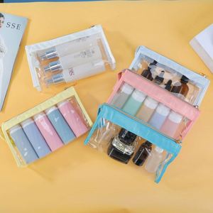 Sac de toilette portable en PVC grande capacité, respirant, pour voyage, sac à maquillage à main, vente en gros - Product Image 2