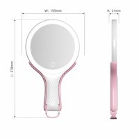 Miroir de maquillage pliable portable avec poignée, grossissement 7X, éclairage LED, fournisseur OEM ODM d'usine, vente en gros