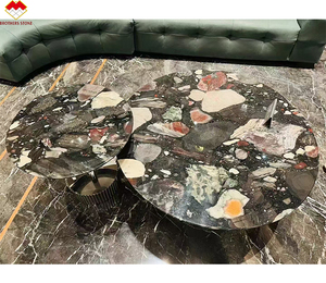<span class=keywords><strong>Table</strong></span> <span class=keywords><strong>ronde</strong></span> en <span class=keywords><strong>marbre</strong></span> avec impression colorée et design moderne personnalisé Ensembles double <span class=keywords><strong>Table</strong></span> basse <span class=keywords><strong>effet</strong></span> <span class=keywords><strong>marbre</strong></span> agate noire Meubles - Product Image 1
