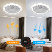 Ventilador de Techo Moderno Reversible con Lámpara LED Regulable, Motor de CC de 6 Velocidades, Control Remoto, Alto CRI 90, Eficiencia Energética