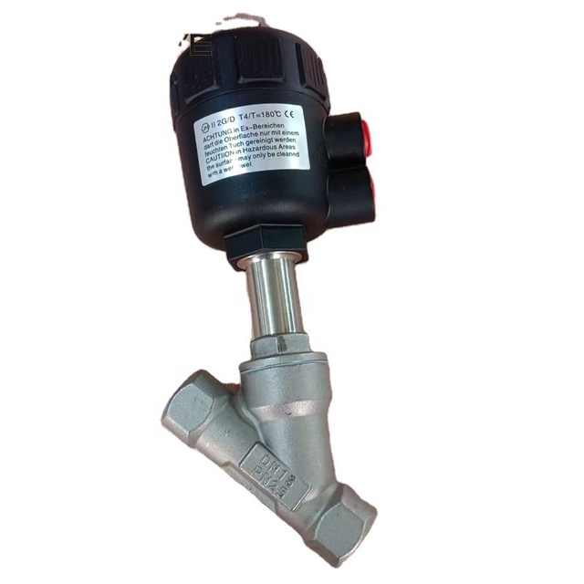 G1-1/4" DN32 Angle Body Piston Valve 2/2 Normally Closed Pneumatic Seat Valve