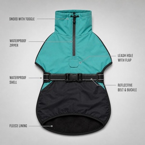 Abrigo de Invierno para Perro, Impermeable, Doble Capa, Forro Polar Cálido, Cuello Alto Ajustable para Perros Pequeños, Medianos y Grandes, <span class=keywords><strong>Ropa</strong></span> para Perros - Product Image 2