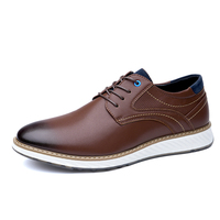 Chaussures habillées décontractées en cuir PU pour hommes, confortables, antidérapantes, pour le bureau, vente en gros, OEM, grandes tailles 46