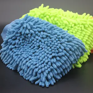 Free Sample High Quality Super Thick Microfiber Chenille Car Cleaning Wash Mitt