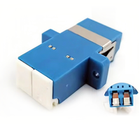 Adaptateur fibre optique LC/UPC vers LC/UPC monomode duplex avec obturateur interne et bride