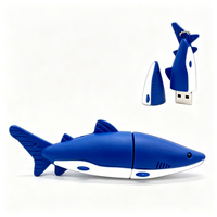 Clé USB en forme de requin mignon, 2 Go, 4 Go, 8 Go, 16 Go, 32 Go, 64 Go, en PVC et caoutchouc, mini clé USB, clé mémoire, logo personnalisé, cadeau promotionnel