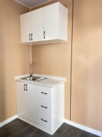 Casa Contenedor Integrada de 40 Pies con 4 Dormitorios, Oficina, Baño Completo, Paneles de Pared EPS de 45 mm, Ventana con Doble Acristalamiento