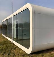 Maison Capsule de Luxe en Acier Steel Bull, Préfabriquée et Mobile, avec Salle de Bain et Cuisine, pour Chambre, École, Resort, Hôtel