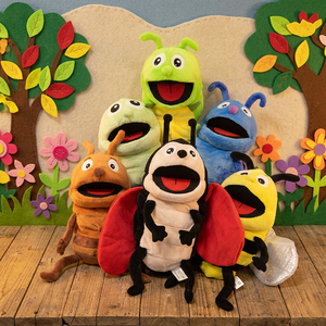 หุ่นมือสัตว์แมลงแบบต่างๆ เช่น ผีเสื้อ ผึ้ง แมลงปอ เต่าทอง หนอนผีเสื้อ <span class=keywords><strong>มด</strong></span> ของเล่นเพื่อนเล่น ของเล่นตุ๊กตาพูดได้ - Product Image 1