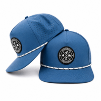 Casquette de baseball personnalisée transfrontalière de haute qualité à 6 panneaux en tissu maillé respirant et imperméable, perforée au laser, pour le golf, avec broderie
