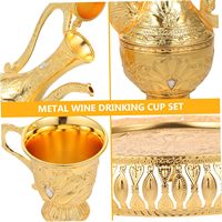 Service à thé et à café vintage de luxe, style royal éthiopien et français, avec pot à vin doré, cadeau de Ramadan