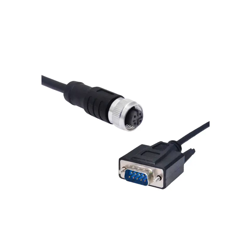 Customized DB9 Cable A Coding Female Male M12 Connector To D-sub 9Pin PVC PUR Cable
