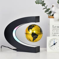 Globe flottant à lévitation magnétique 360 °   Carte du monde rotative à LED pour décoration de bureau
