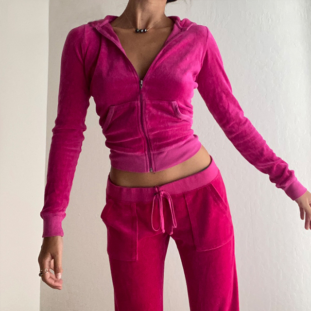 Hot pink sweatsuit hotsell