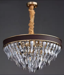 Lustre moderne en cristal de pyramide de salon d'hôtel de lumière pendante suspendue pour la salle à manger - Product Image 6