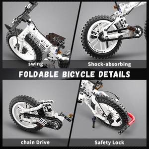 Ensemble de blocs de construction de vélo de montagne pliable 1:6 en ABS, jouets pour garçons, thème vélo de montagne, kit de construction STEM (246 pièces) - Product Image 5