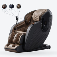 Chaise de massage avec compresse chaude pour le dos et la taille, rouleau pour les mollets, musique Bluetooth, ions négatifs, écran tactile