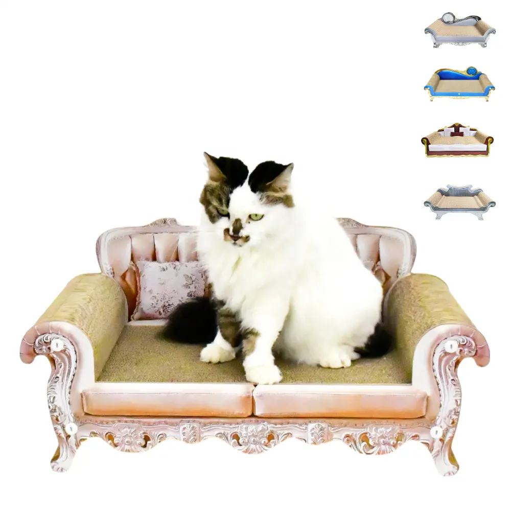 Wholesale Pet Lounge Corrugated Cardboard Cat Furniture Cat Scratching Sofa Bed