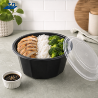 Contenant à salade jetable le plus vendu, compatible congélateur, emballage plastique avec couvercle, imprimé sur mesure pour salades traiteur