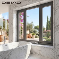 Ventanas de Aleación de Aluminio de Operación Manual DBIAO, Doble Vidrio Templado, Aislamiento Térmico, Impermeables y Herméticas para Cocina y Dormitorio