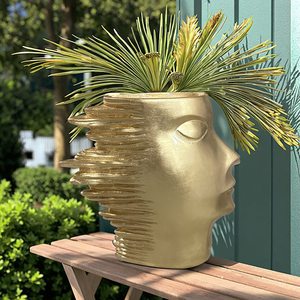 Châu Âu Phong Cách Lớn Sợi Đất Sét Chậu Hoa Bình Khuôn Mặt Con Người Trồng Cho Nhà Và Vườn Cây Với Thiết Kế Độc Đáo - Product Image 5