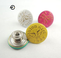 Boutons et rivets en alliage de zinc pour jeans, motif cœur en relief, diamant, champignon, avec tige en caoutchouc, pour nettoyage à sec des pantalons