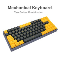 Keyboard Mekanik dengan Tata Letak Kombinasi Warna 84 Tombol 2 Mode Bluetooth+Kabel RGB Backlit untuk Gaming DIY Hot Swappable