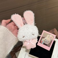Mini porte-clés en peluche Lapin Ange, adorable poupée en peluche, breloque de sac, pendentif, ornement de sac à dos, vente en gros