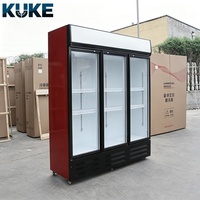 Réfrigérateur Commercial Vertical à Double Porte Vitrée pour Boissons et Vins, Congélateur Vertical Double Profondeur