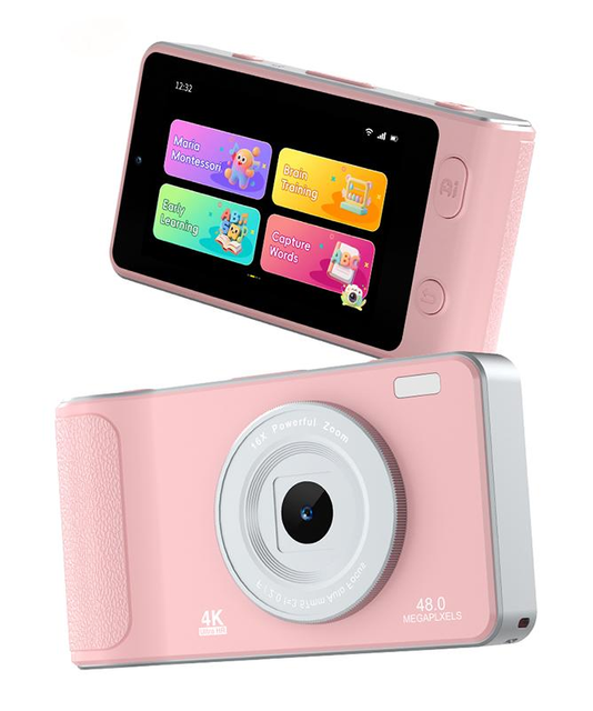 Smart AI Educational Camera 2.4G WiFi 4G Support CMOS 4K Video 13MP+13MP Photo Interactive Learning Tool Preschool High 4.0"