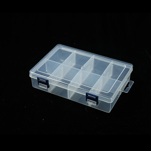 Transparent Plastic Storage Box 20x13.5x5cm Rectangle 8 Slots With Lid For Home Office Organization - Product Image 2