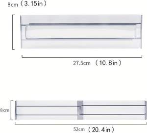 Séparateurs de tiroir ajustables en plastique transparent pour épices, couverts, ustensiles de cuisine, diviseurs extensibles pour tiroir de bureau, ustensiles, sous-vêtements - Product Image 6