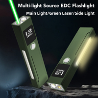 Lampe torche EDC 1200LM IP65 à faisceau latéral et pointeur laser vert, rechargeable par USB, idéale pour l'inspection et les situations d'urgence – Vente directe usine