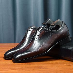 Men's Leather Pointed-Toe Business Oxford <b>Shoes</b> Made of Top-grain Cowhide From the <b>UK</b>, Carved by Hand - Product Image 6