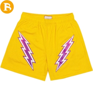 Vente en gros de shorts de basket-ball en polyester à taille élastique avec logo personnalisé pour hommes - Product Image 3