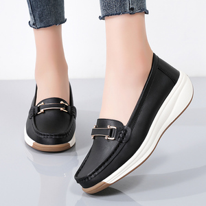 Mocassins Oxford beiges pour femmes, grandes tailles, chaussures habillées à enfiler, antidérapantes, légères, pour l'été, emballage en boîte disponible - Product Image 3