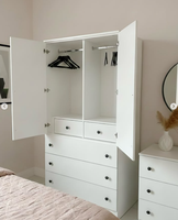 Prix Usine Yifan Ensemble de Chambre à Coucher en Bois Blanc pour Hôtel et Appartement, Armoire, Commode, Table de Chevet, Style Moderne, MDF Personnalisé 5+