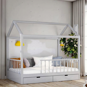AILICHEN Cadre de lit simple et double en bois massif de style nordique moderne pour <span class=keywords><strong>enfant</strong></span> bébé étudiant chambre pour princesse accessoires de photographie - Product Image 3