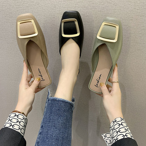Sandali Piatti <span class=keywords><strong>da</strong></span> <span class=keywords><strong>Donna</strong></span> con Punta Chiusa e Fibbia Quadrata, Design alla Moda per Interni ed Esterni, Novità 2024 - Product Image 2