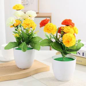 Decoración para el Hogar, Flor Artificial en Maceta Pequeña, Juego <span class=keywords><strong>de</strong></span> Flores Secas Decorativas para Interiores con Bonsái <span class=keywords><strong>de</strong></span> Plástico y Tela <span class=keywords><strong>de</strong></span> Seda - Product Image 3