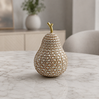 Creatief goudgekleurd lijnen-parelhars ecologisch verantwoorde levensechte licht luxe high-end woonkamer tafeldecoratie ornament ambacht