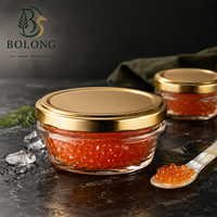 Pot en verre à profil bas avec couvercle doré, personnalisable avec logo, vente en gros, écologique, recyclable, résistant à l'humidité, 50ml, 75ml, 100ml, esthétique, pour cuisine